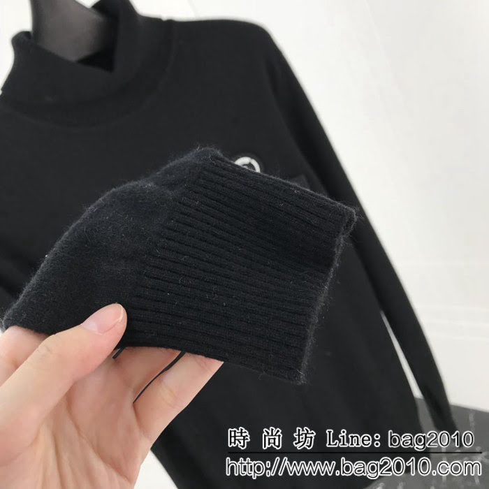 MONCLER蒙口 x 藤原浩合作系列 18年秋冬新款 高領貂絨 魔術貼徽章圖案 男款羊毛衫 ydi1554